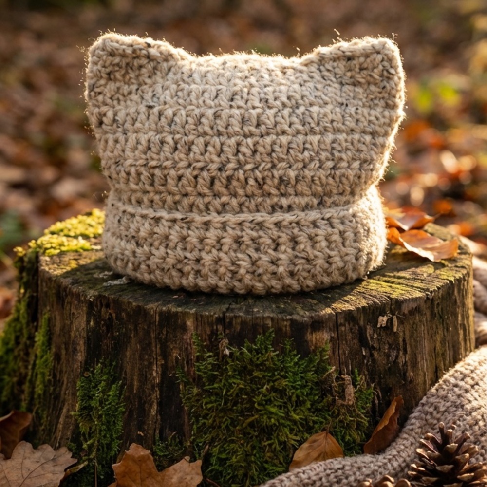 Cozy Knit Cat Ear Beanie